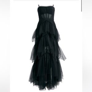 Corset Tiered Ruffle Tulle Evening Gown Prom Dress
